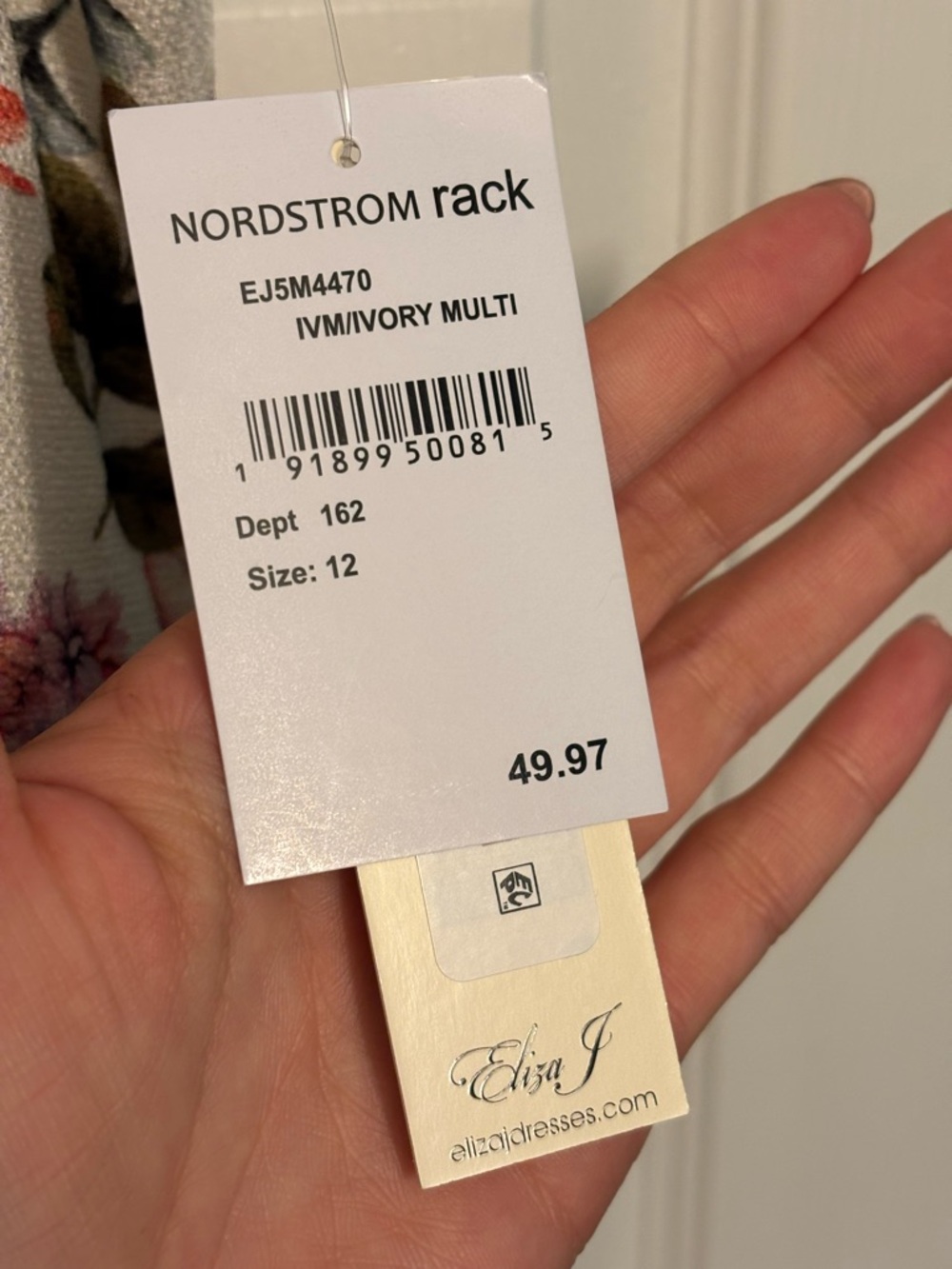 Eliza J Cream Floral Midi Dress with Pink & Green Accents - Picture 8 of 10